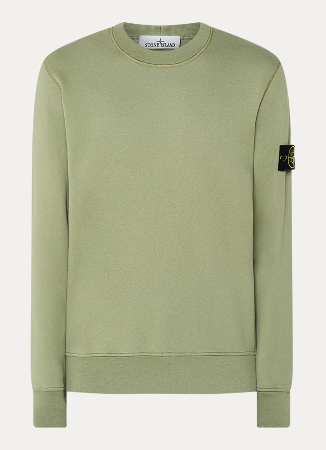 Stone Island S0051 sweater met logo - voorkant 4 lindegroen