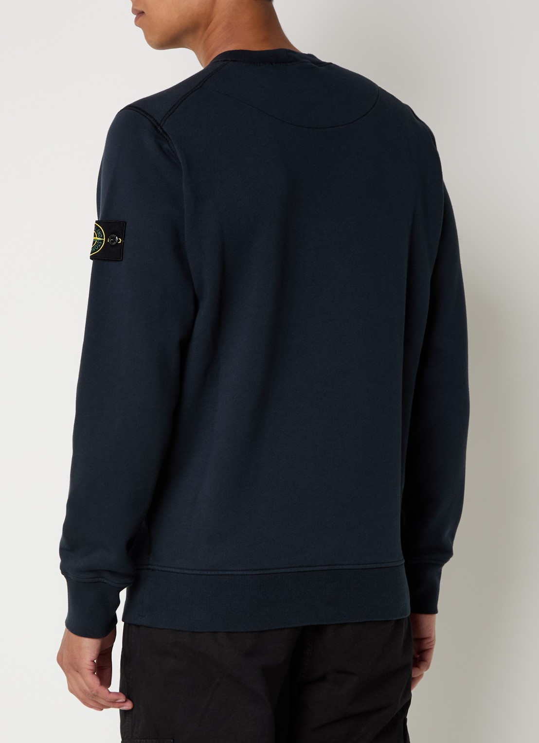 Stone Island S0051 sweater met logo - achterkant 3 donkerblauw