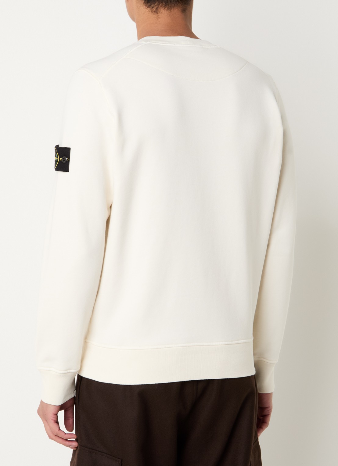 Stone Island S0051 sweater met logo - achterkant creme