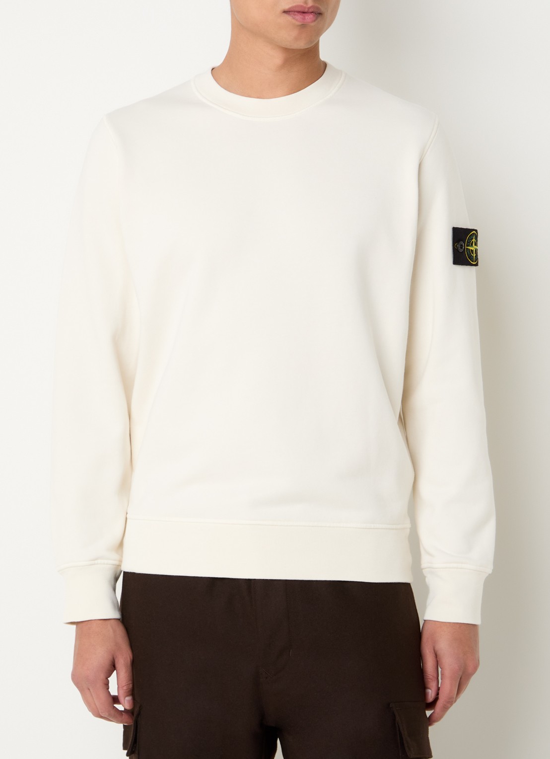 Stone Island S0051 sweater met logo - detail 4 creme