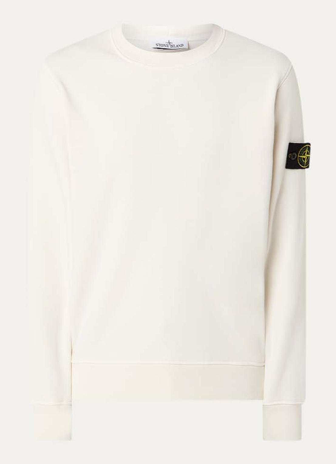 Stone Island S0051 sweater met logo - voorkant 2 creme
