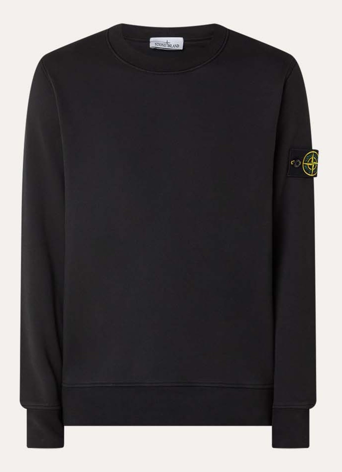 Stone Island S0051 sweater met logo - voorkant 2 zwart