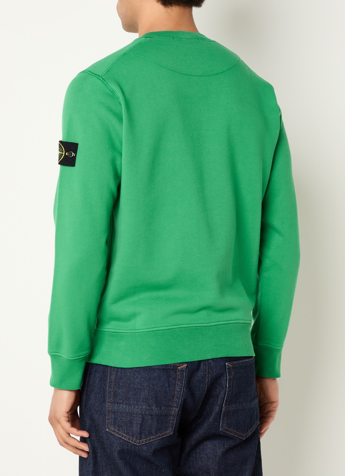 Stone Island S0051 sweater met logo - achterkant 3 groen