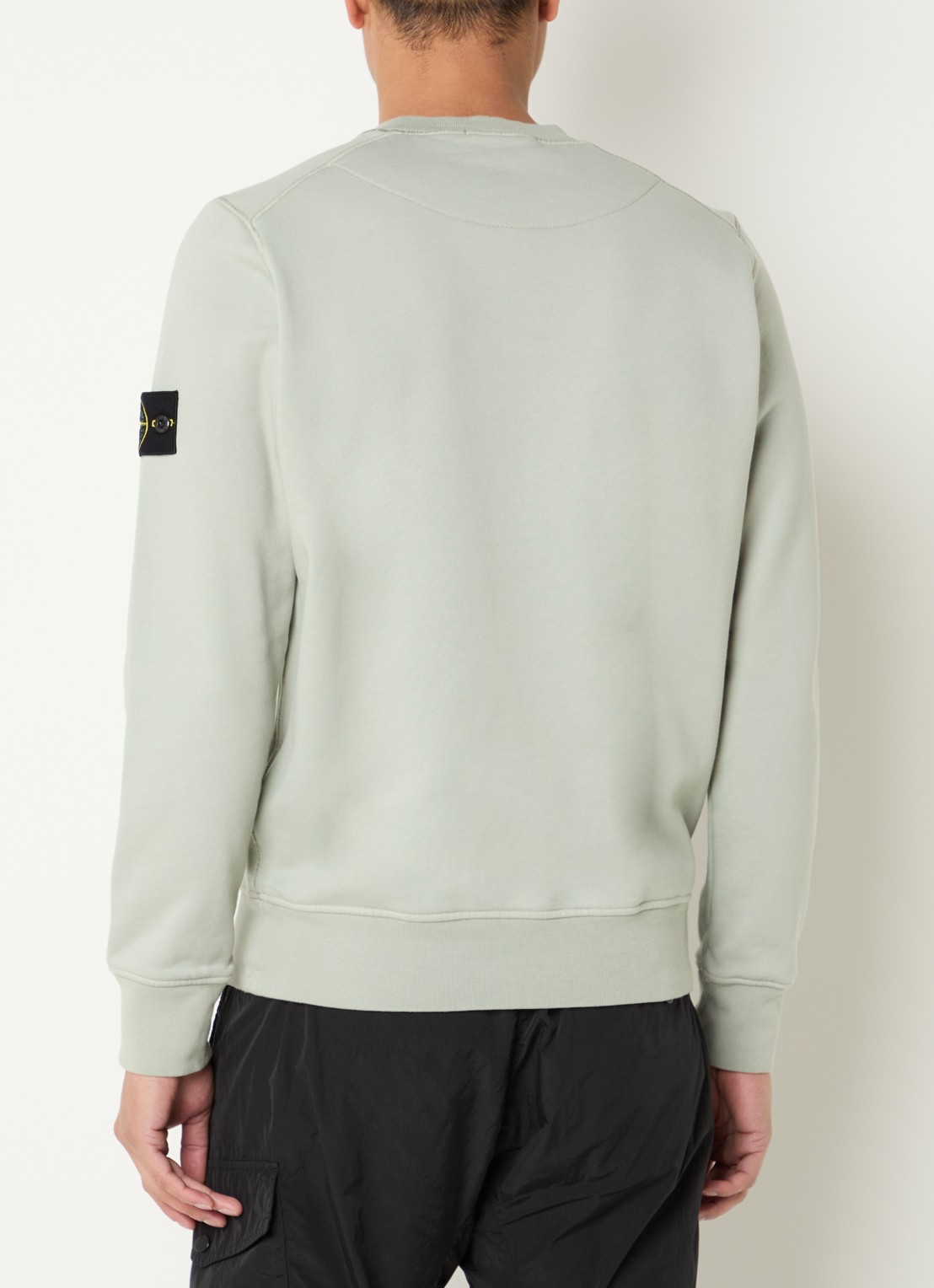 Stone Island S0051 sweater met logo - achterkant 3 lindegroen