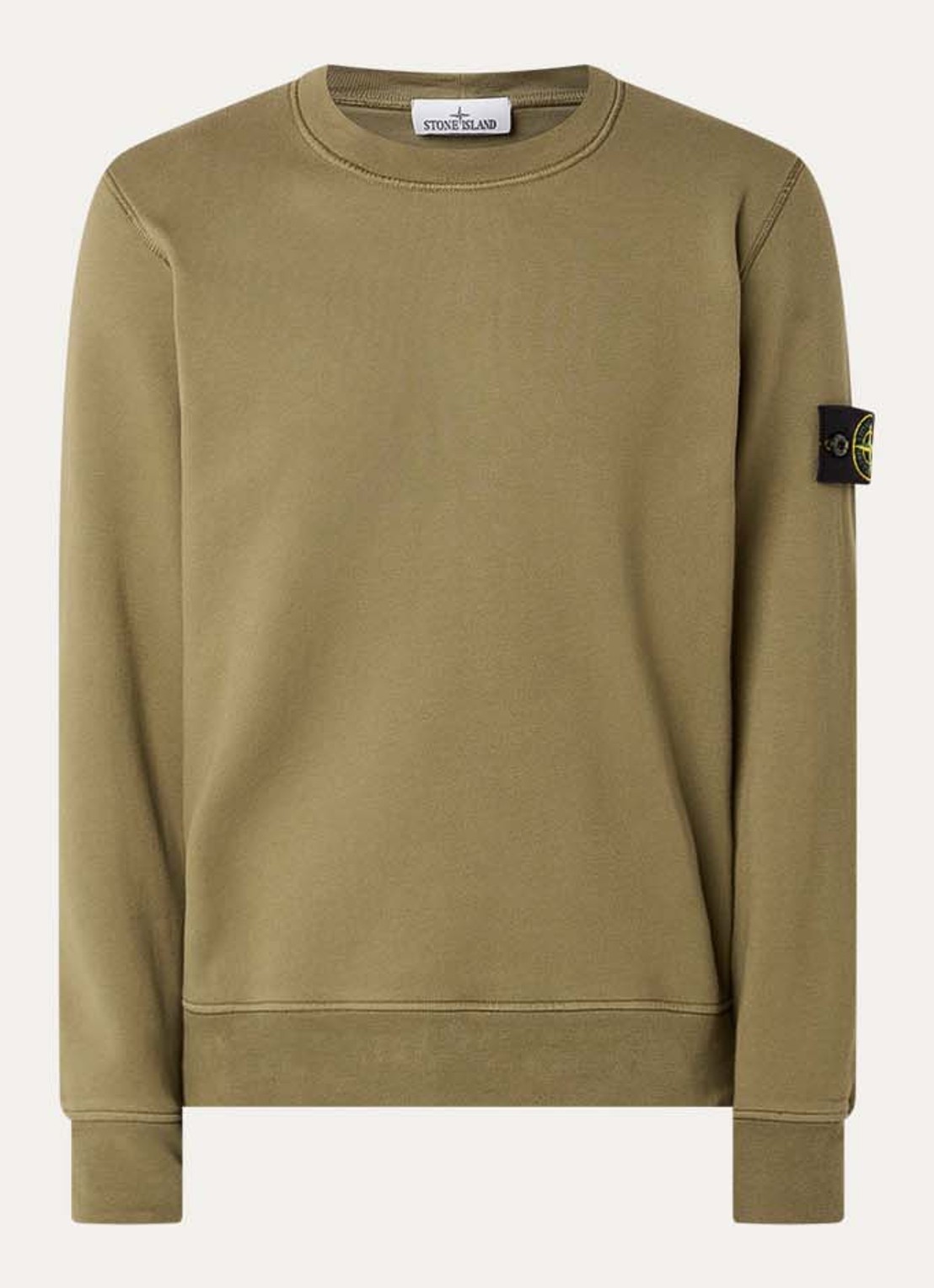 Stone Island S0051 sweater met logo - voorkant 3 mosgroen
