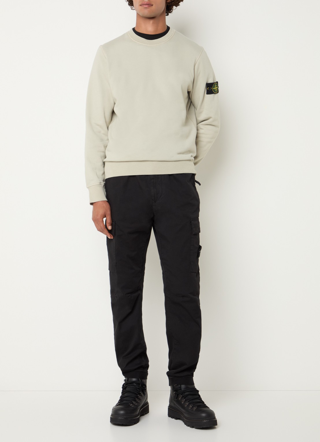Stone Island S0051 sweater met logo - voorkant 4 lindegroen