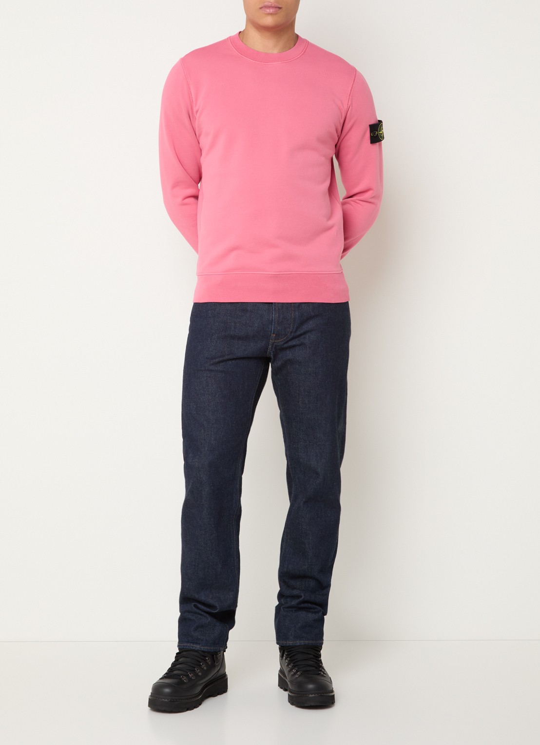 Stone Island S0051 sweater met logo - voorkant 4 roze