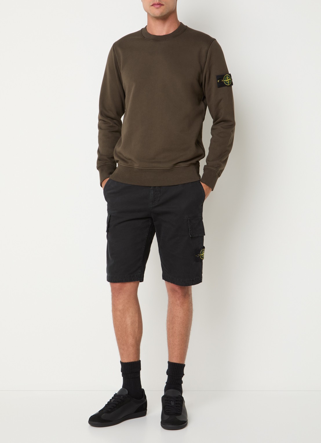 Stone Island S0051 sweater met logo - voorkant 2 grijs