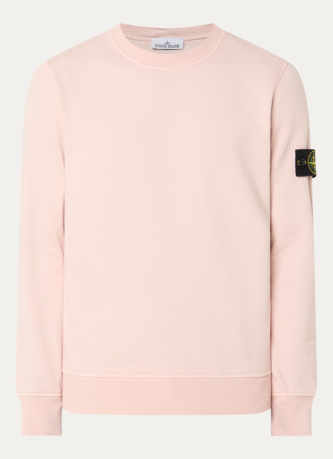 Stone Island S0051 sweater met logo - voorkant lichtroze