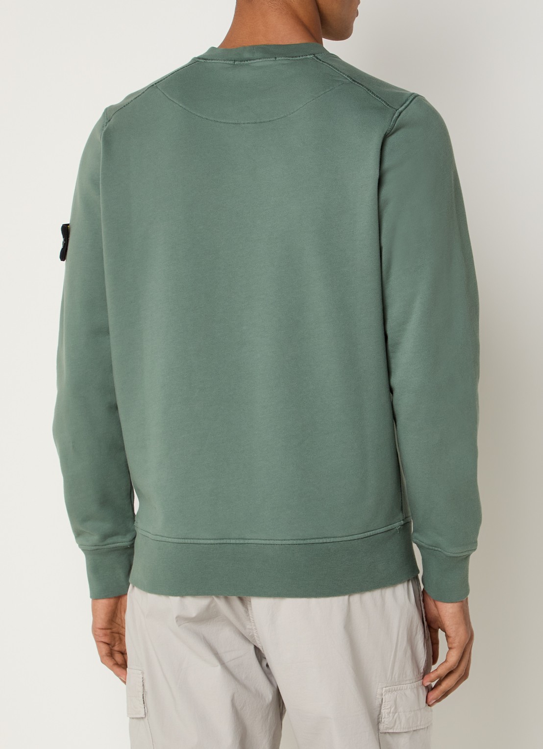Stone Island S0051 sweater met logo - achterkant zeegroen
