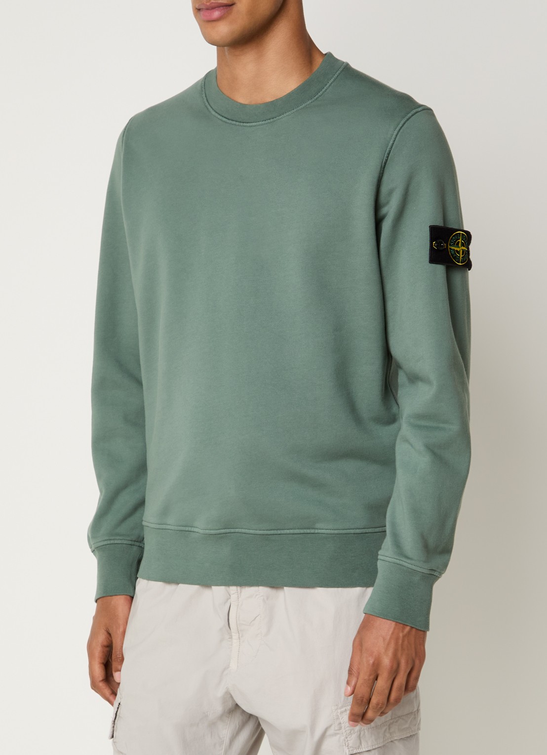 Stone Island S0051 sweater met logo - detail 4 zeegroen