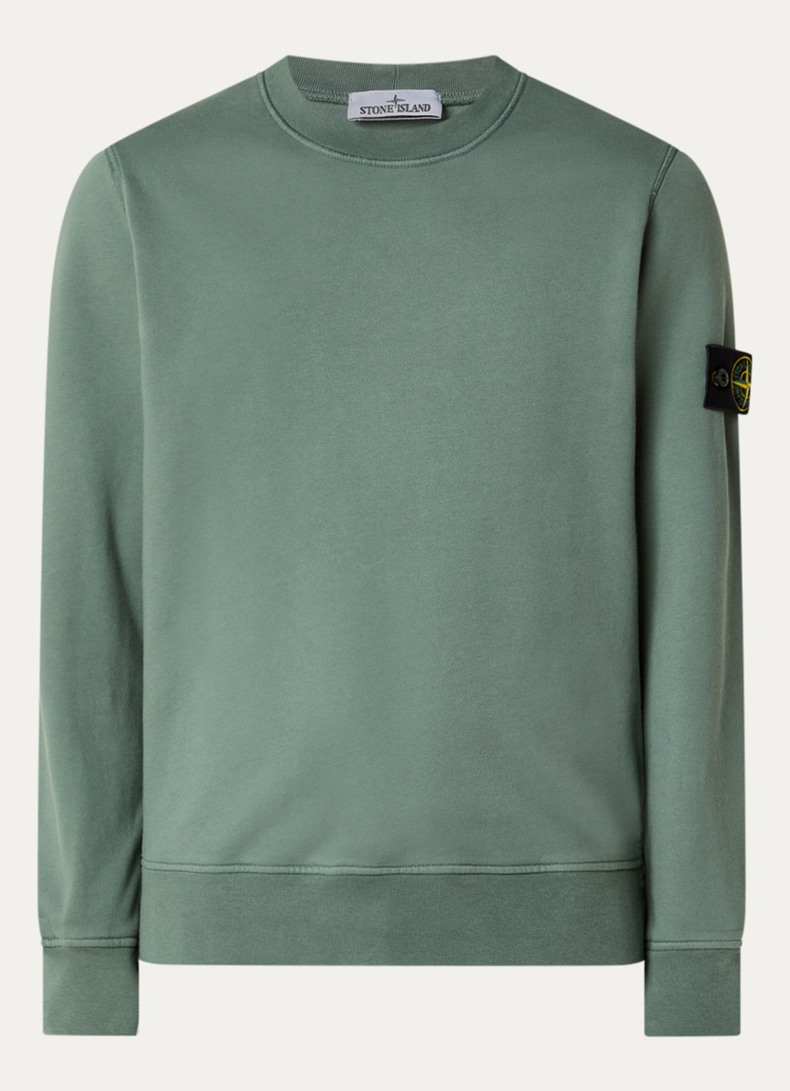 Stone Island S0051 sweater met logo - voorkant 2 zeegroen