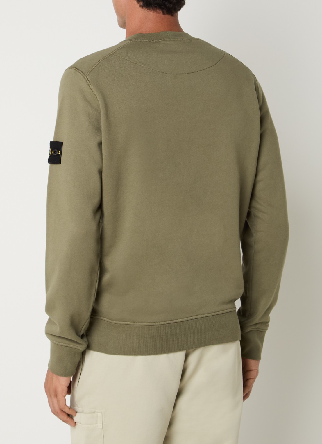 Stone Island S0051 sweater met logo - achterkant legergroen
