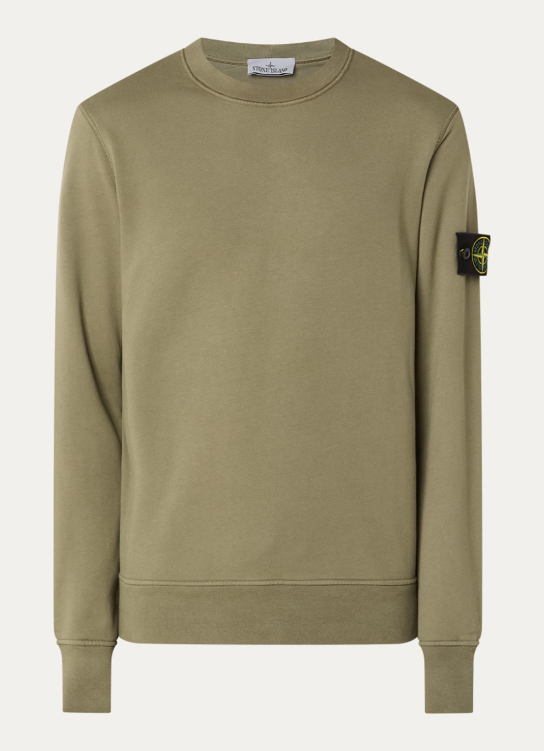 Stone Island S0051 sweater met logo - voorkant 2 legergroen