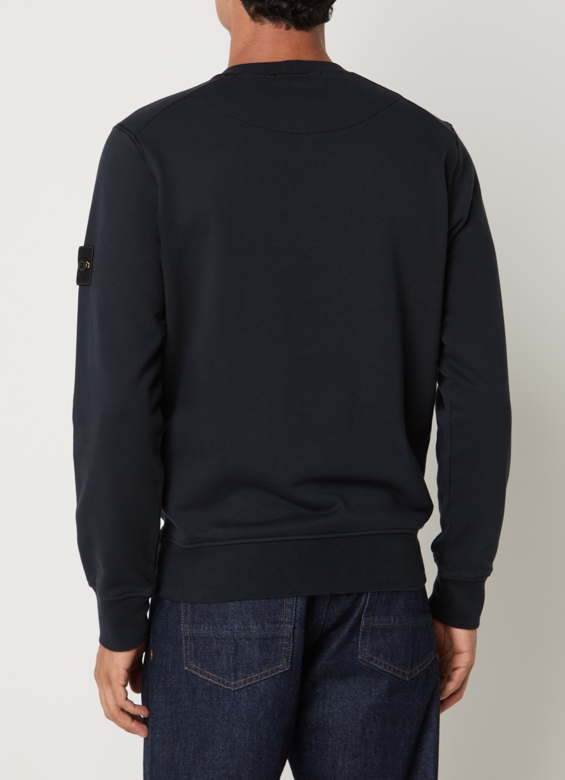 Stone Island S0051 sweater met logo - achterkant 3 donkerblauw