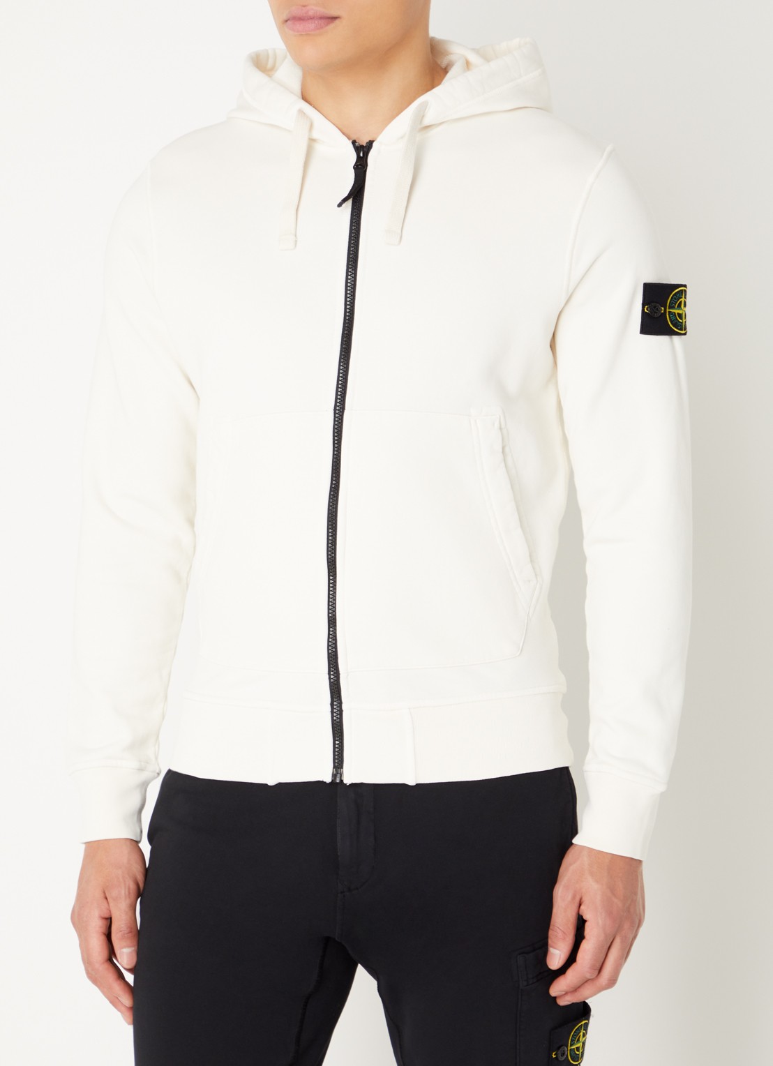 Stone Island S0051 sweatvest met capuchon en logo - detail 4 wit