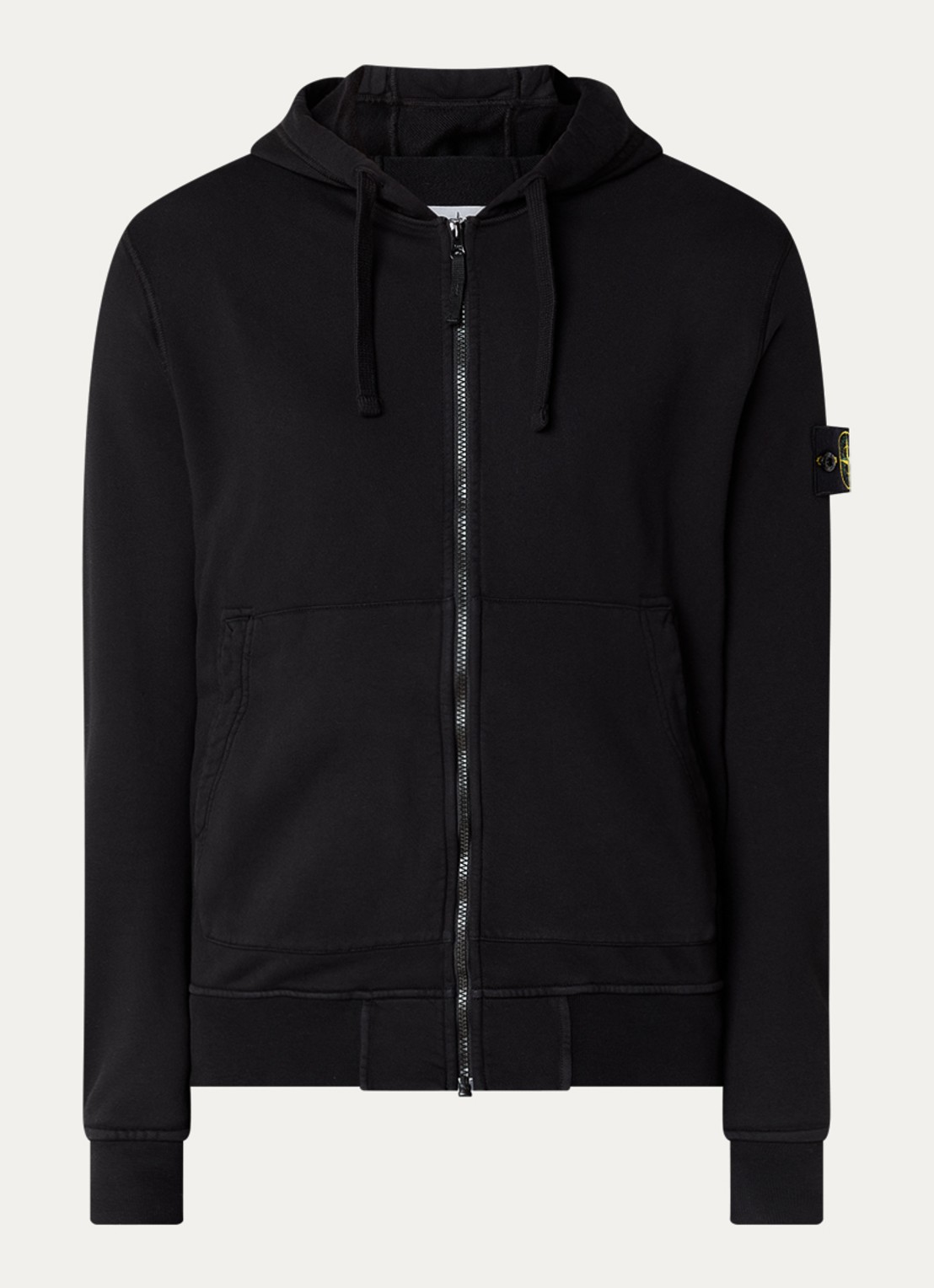 Stone Island S0051 sweatvest met capuchon en logo - voorkant 4 zwart