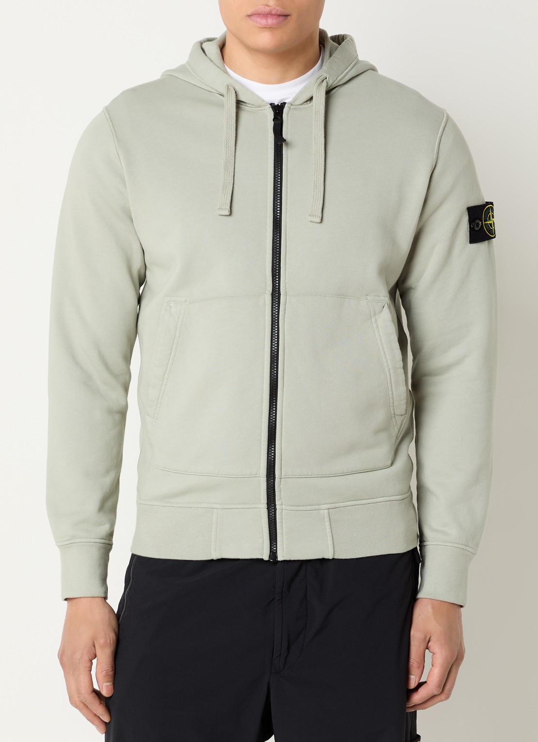 Stone Island S0051 sweatvest met capuchon en logo - detail 2 lindegroen