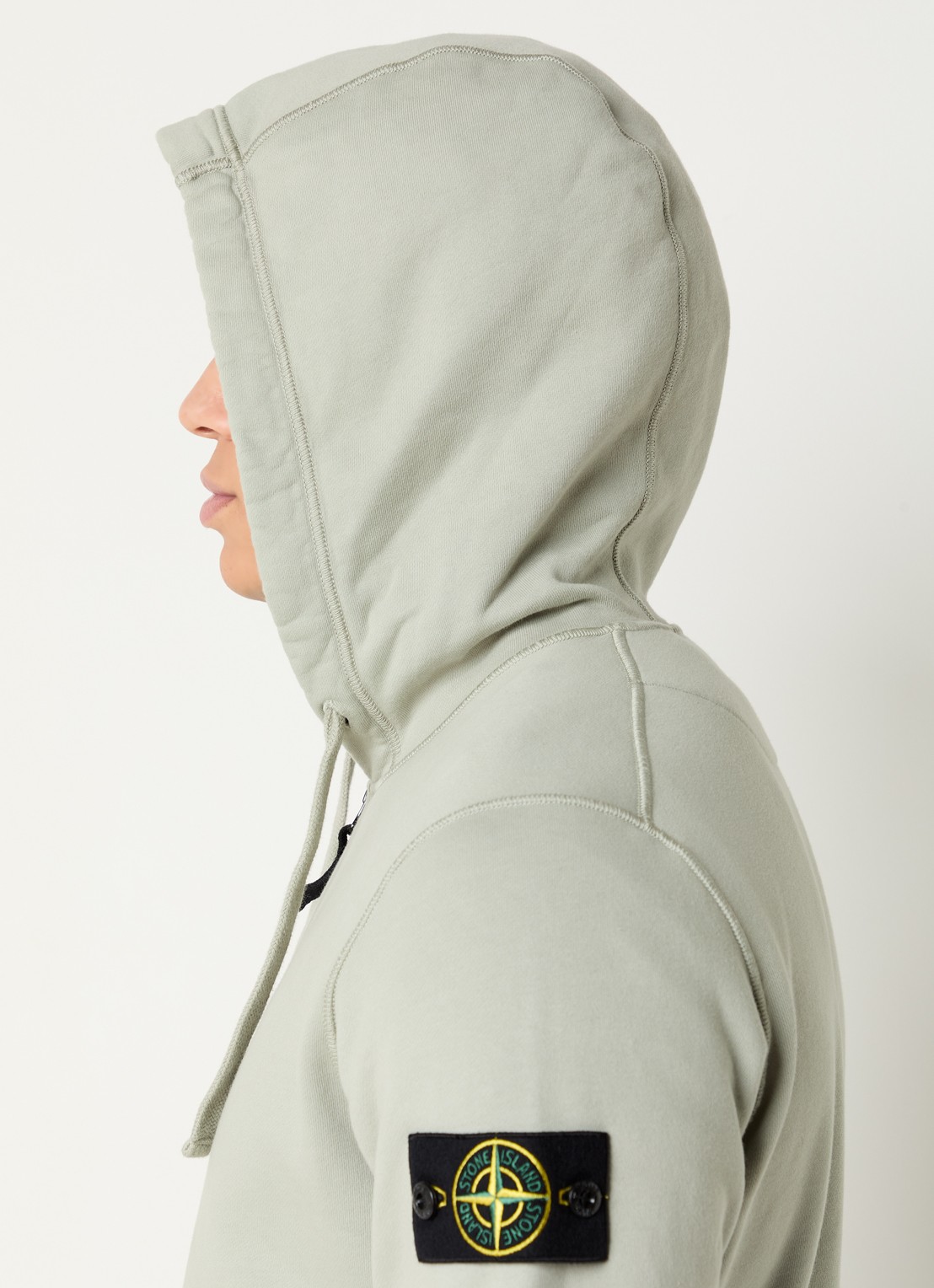 Stone Island S0051 sweatvest met capuchon en logo - detail 3 lindegroen