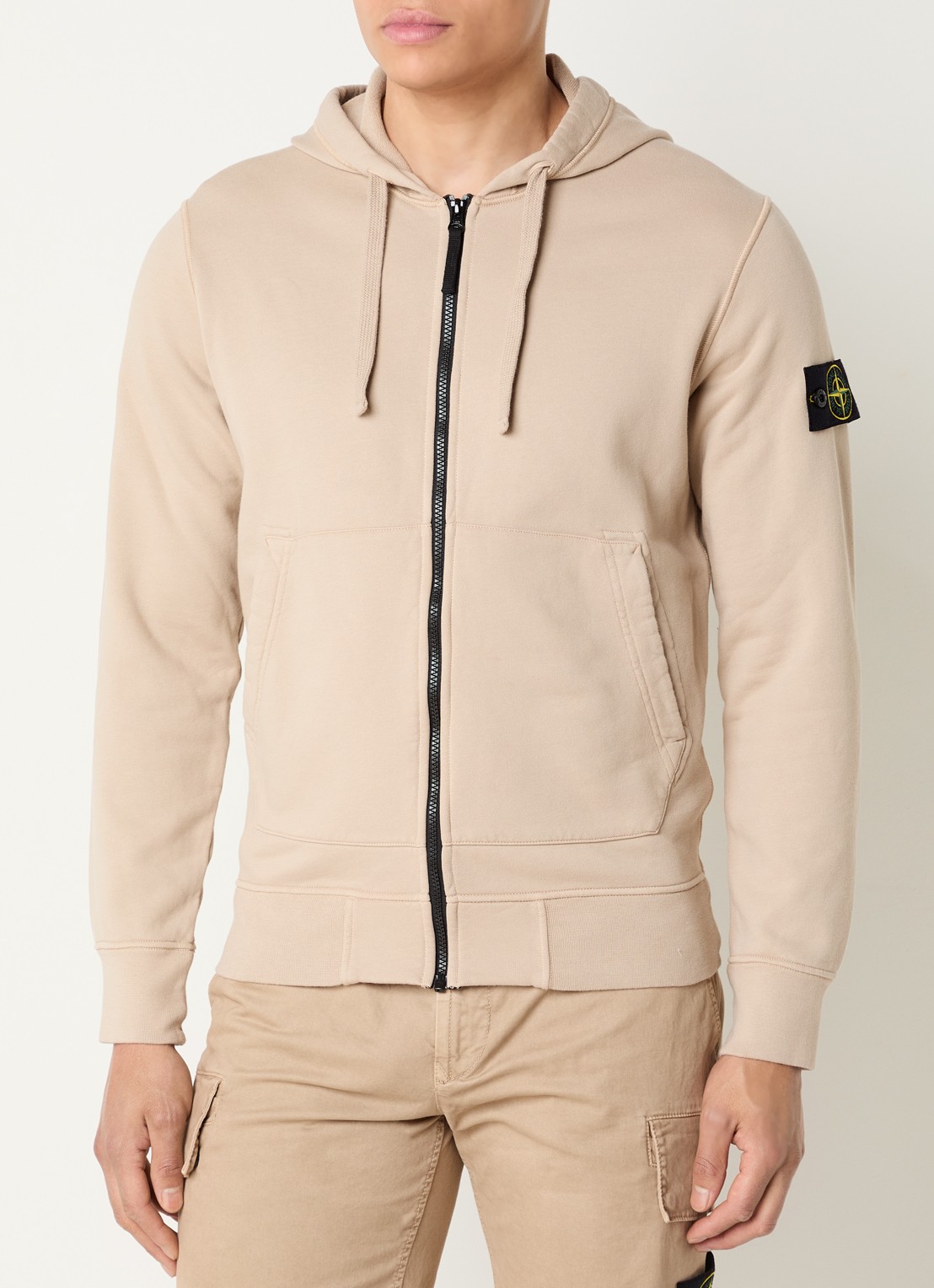 Stone Island S0051 sweatvest met capuchon en logo - detail 4 beige