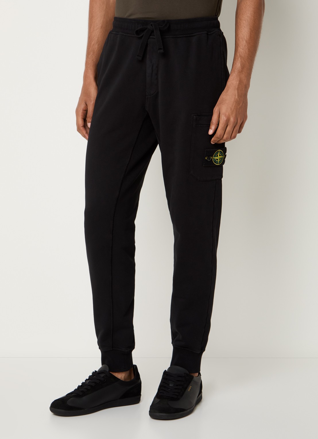 Stone Island S0051 tapered fit joggingbroek met steekzakken - detail 3 zwart