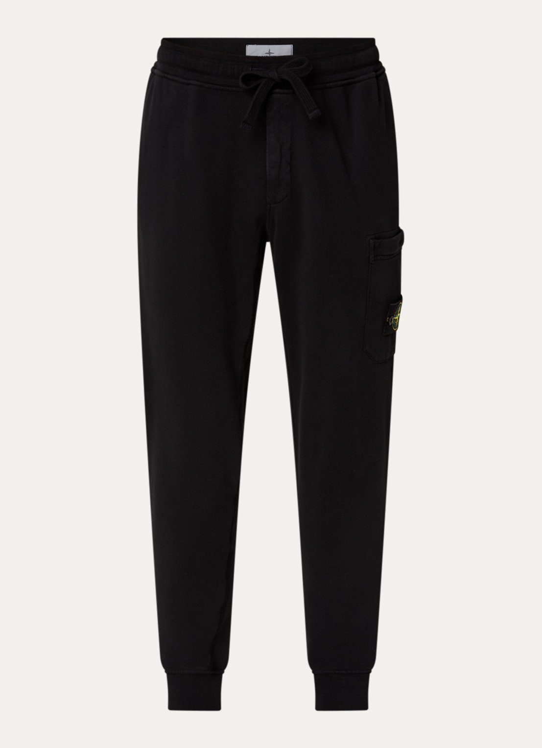 Stone Island S0051 tapered fit joggingbroek met steekzakken - voorkant zwart