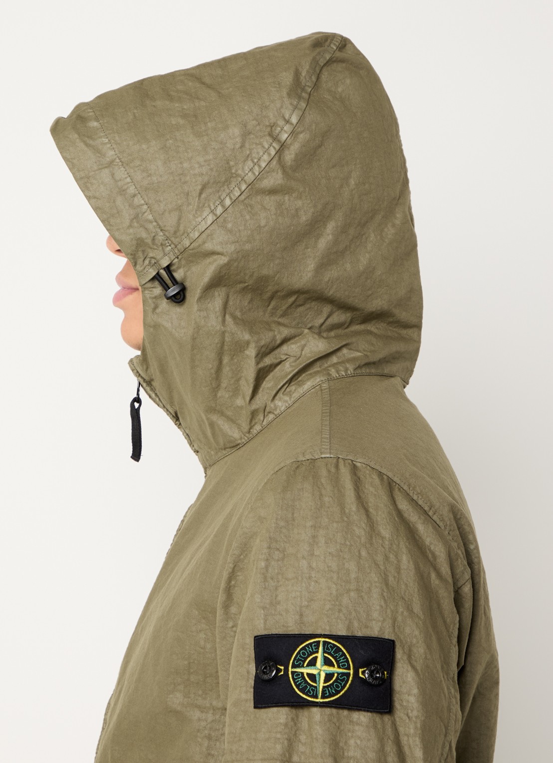 Stone Island S0069 Jack met capuchon en ritszakken - detail 5 mosgroen