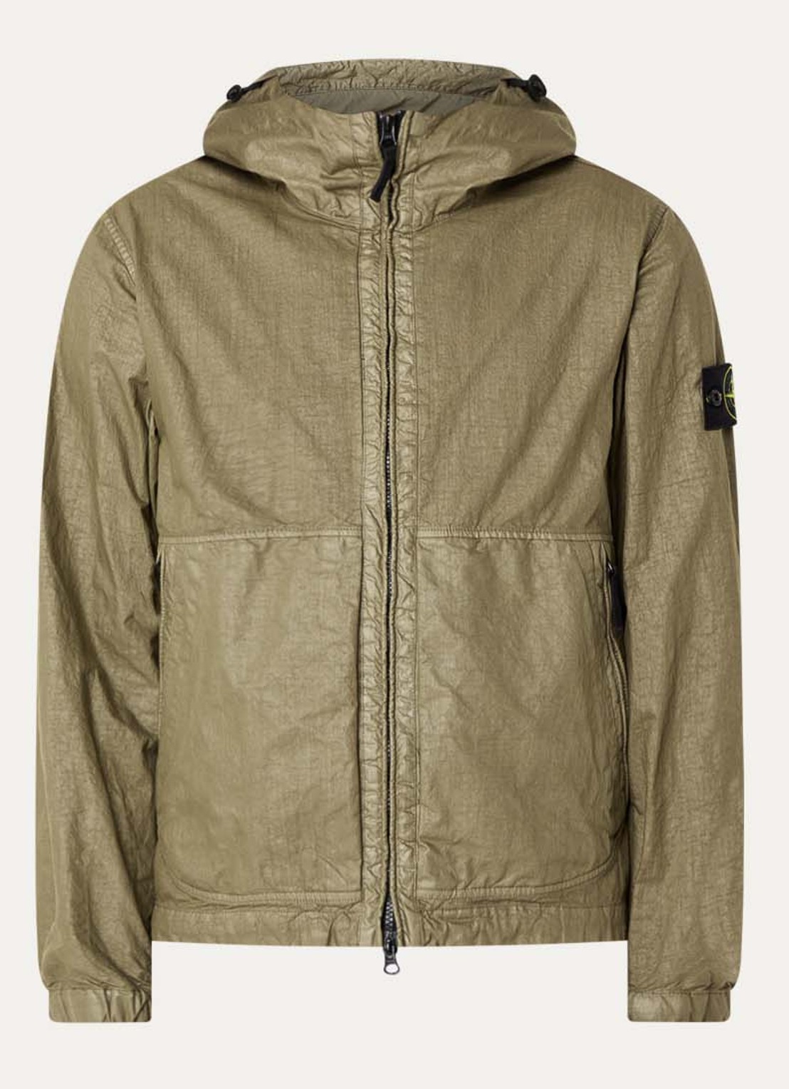 Stone Island S0069 Jack met capuchon en ritszakken - voorkant 2 mosgroen