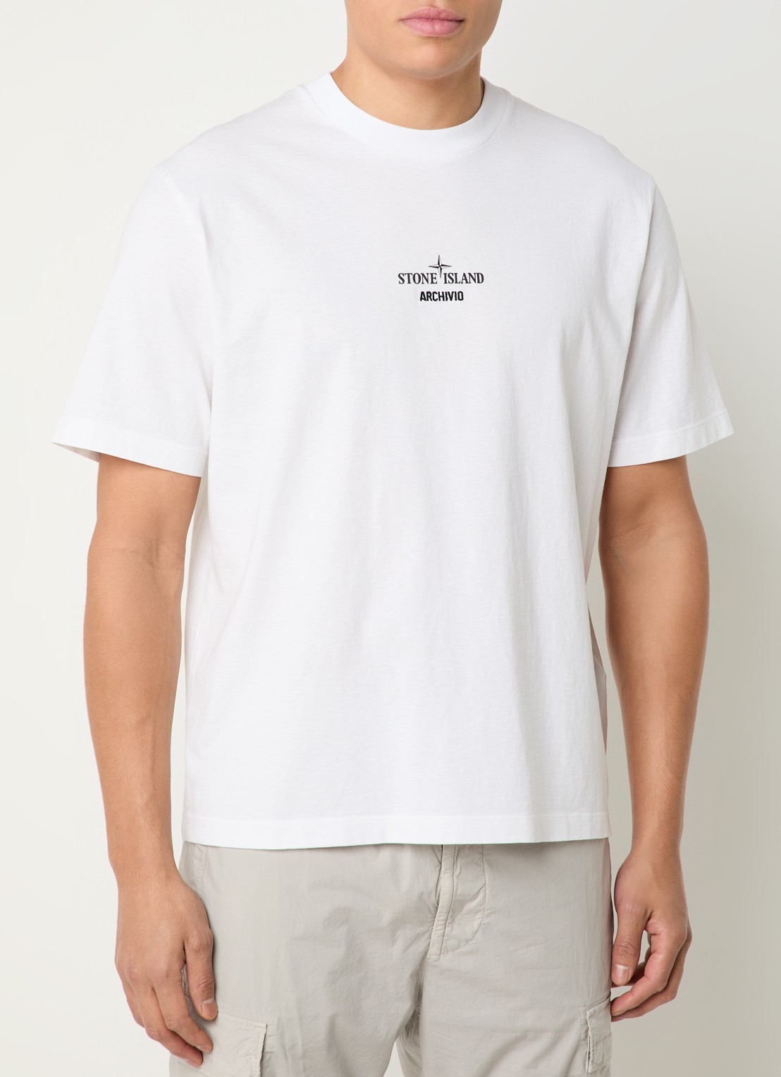 Stone Island S0091 Archivio T-shirt met logo- en backprint - achterkant 5 wit