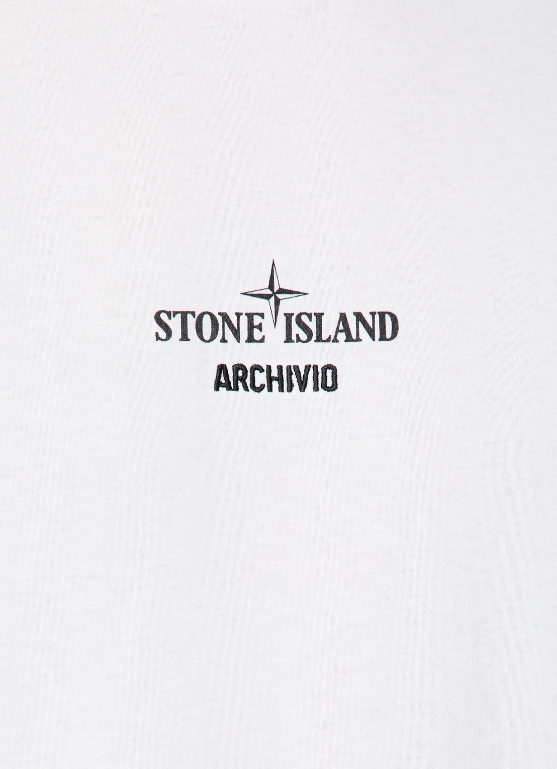 Stone Island S0091 Archivio T-shirt met logo- en backprint - detail 4 wit