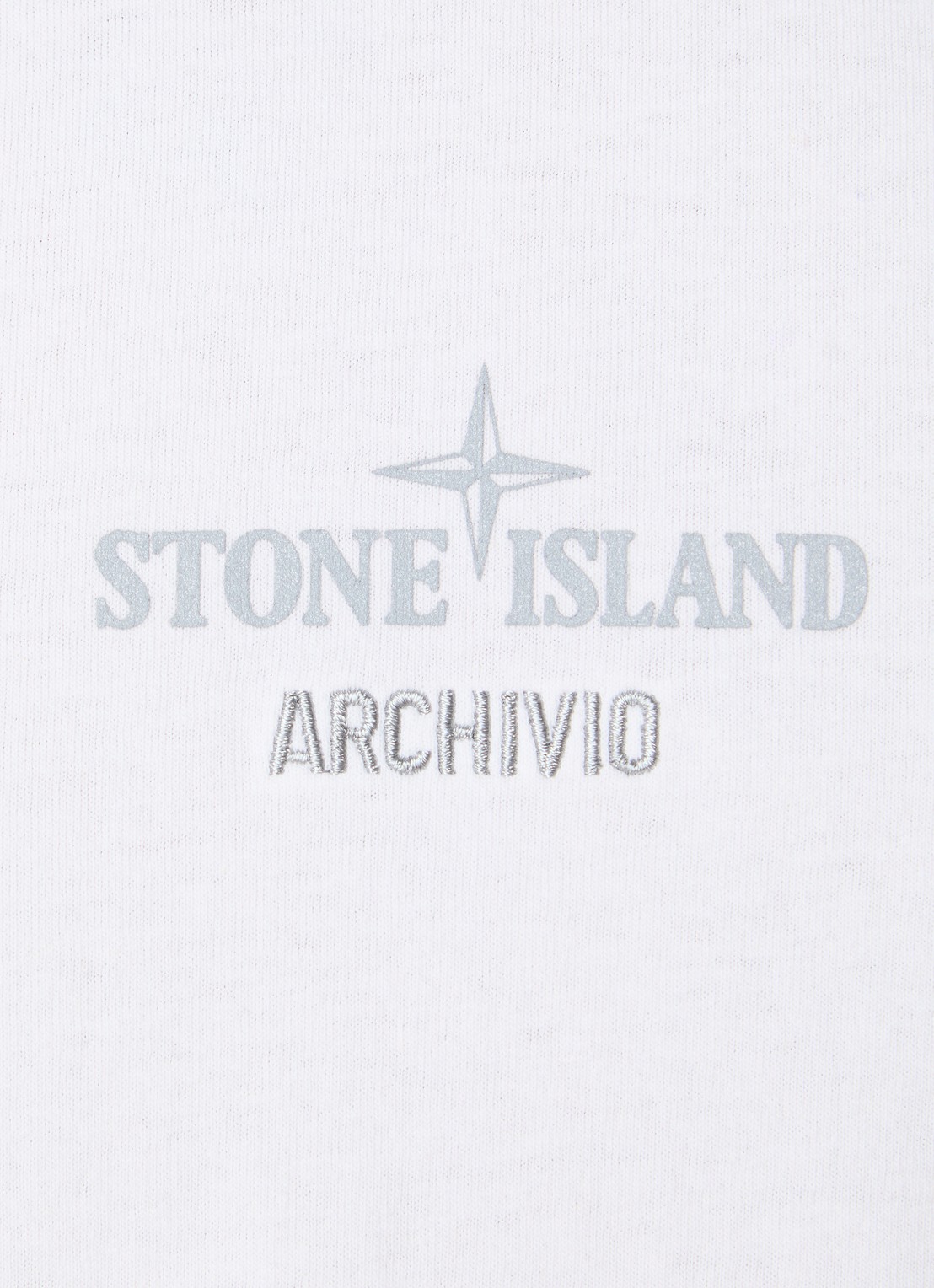 Stone Island S0091 T-shirt met logo- en backprint - detail 5 wit