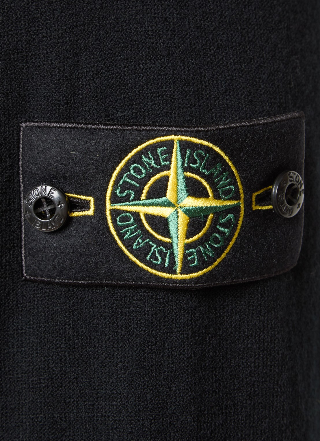 Stone Island S00A1 fijngebreide pullover in wolblend met halve rits - detail 2 zwart