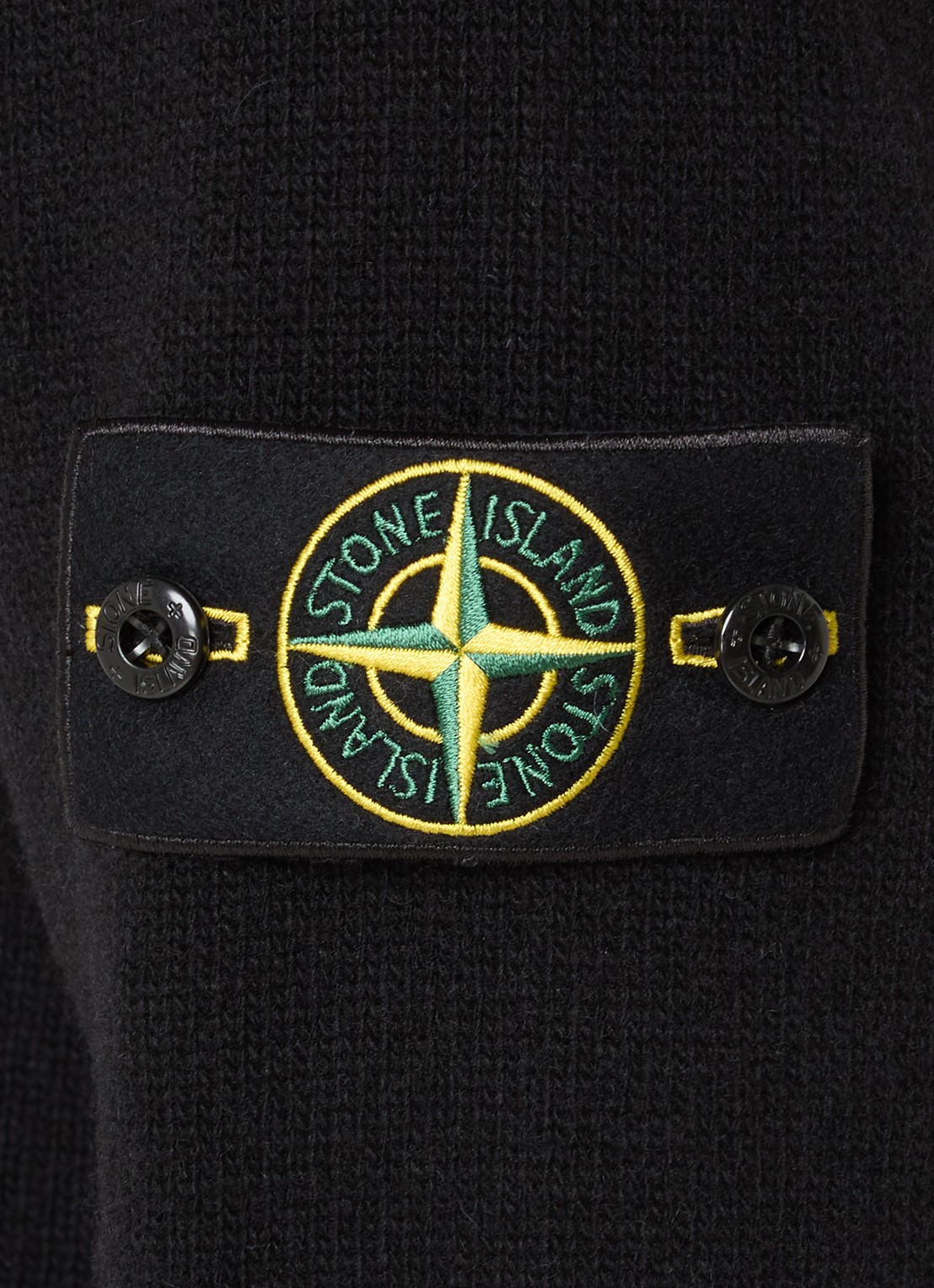 Stone Island S00A3 fijngebreide trui in wolblend met logo - detail 3 zwart