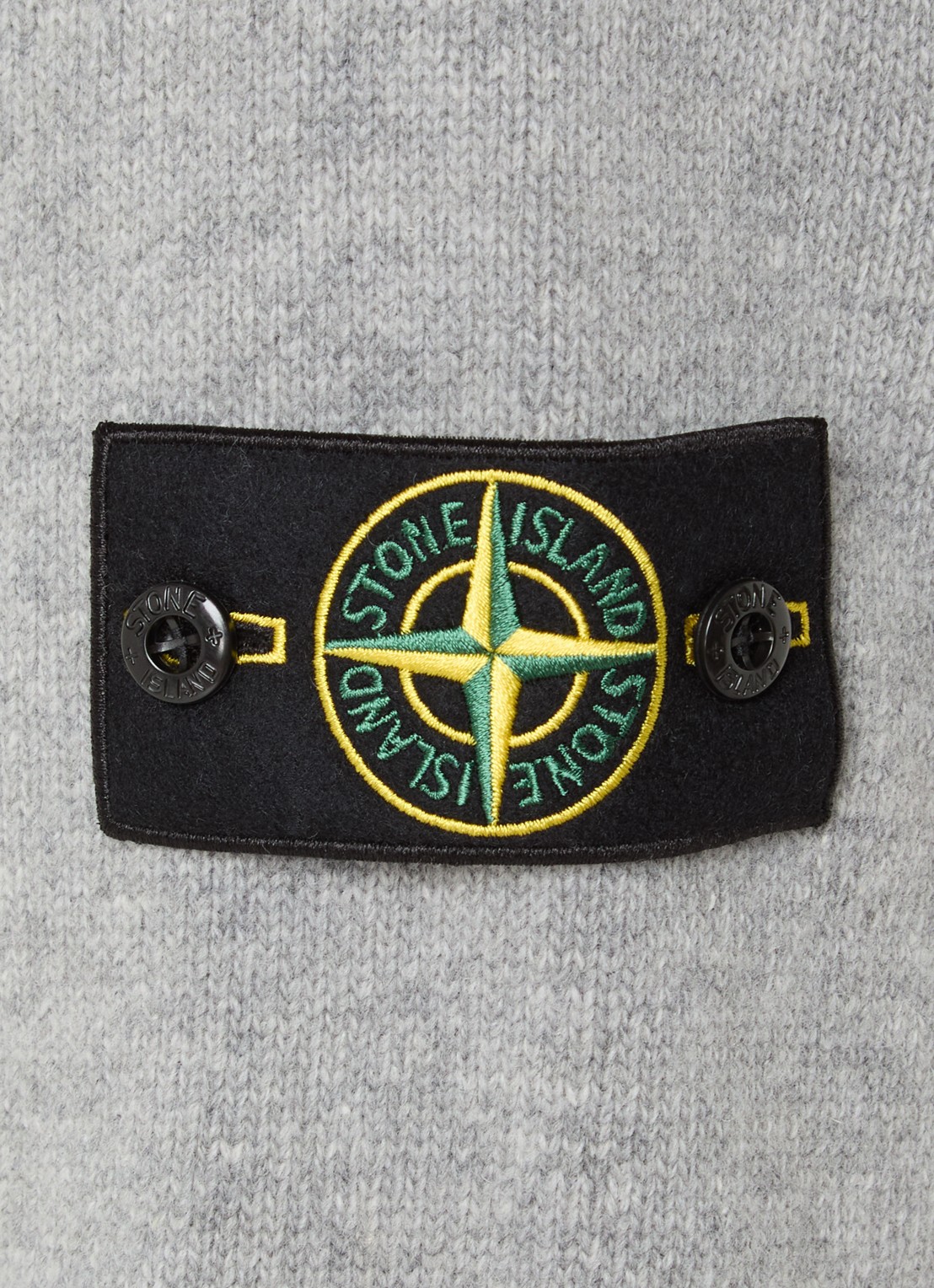Stone Island S00A3 fijngebreide trui in wolblend met logo - detail 2 lichtgrijs