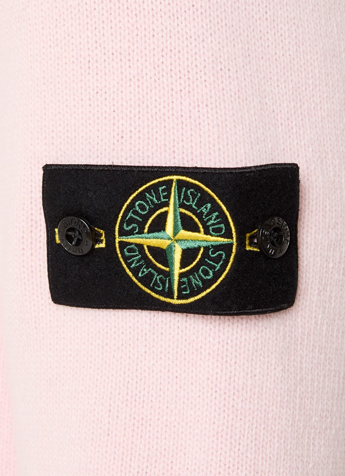 Stone Island S00A3 fijngebreide trui in wolblend met logo - detail 5 lichtroze