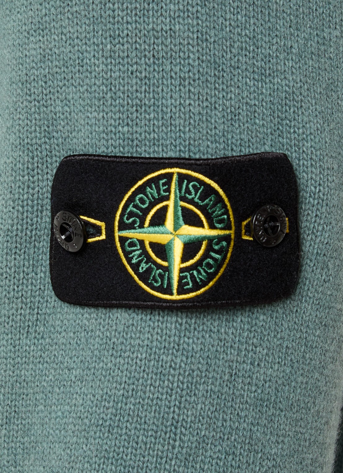 Stone Island S00A3 fijngebreide trui in wolblend met logo - detail 3 zeegroen