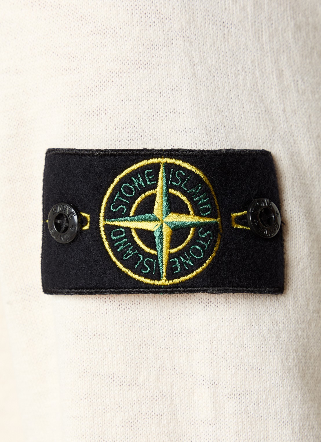Stone Island S00B0 fijngebreide pullover met logo - detail 3 creme