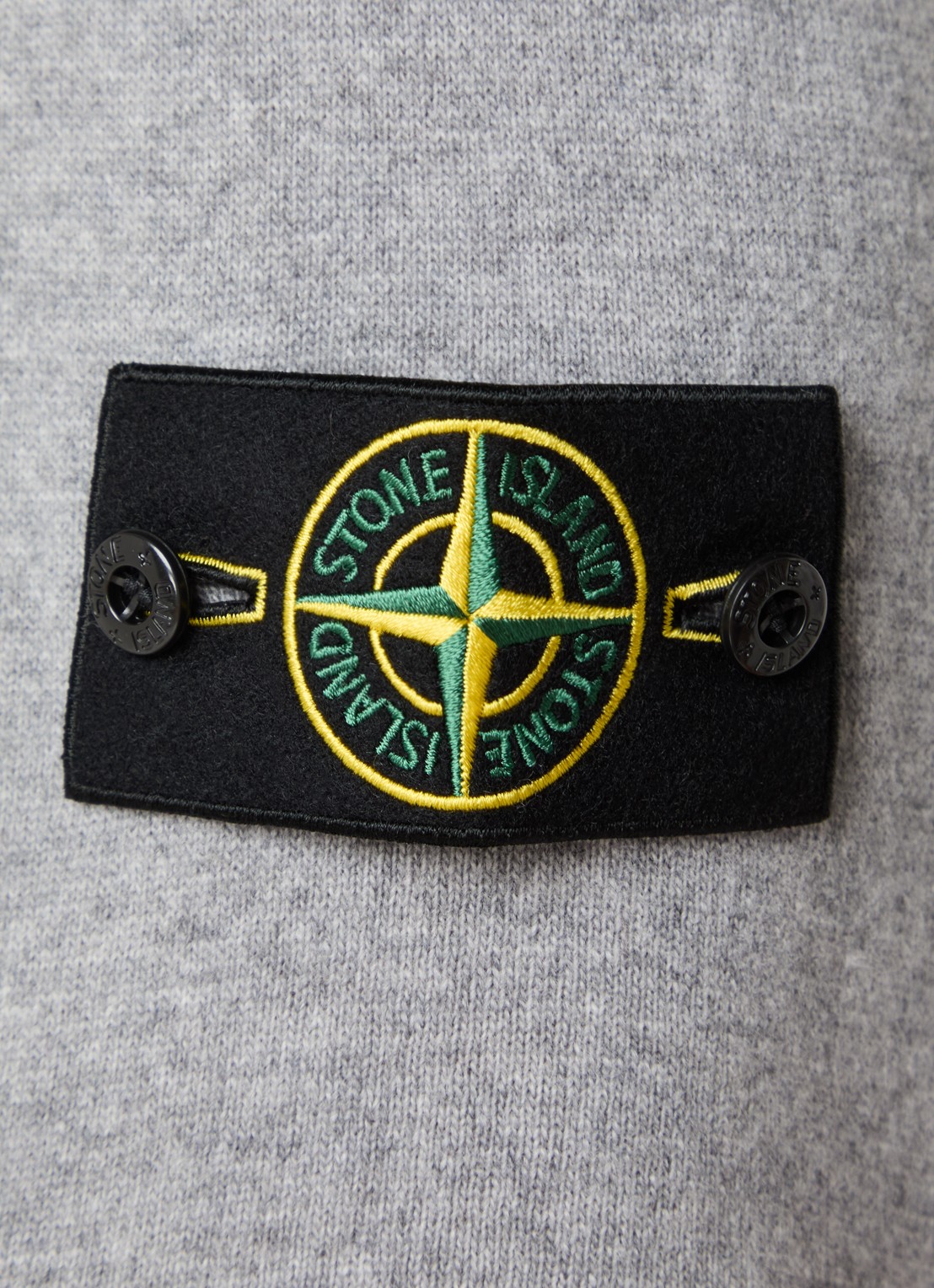 Stone Island S00B4 fijngebreide trui van scheerwol met polokraag - detail 4 grijs