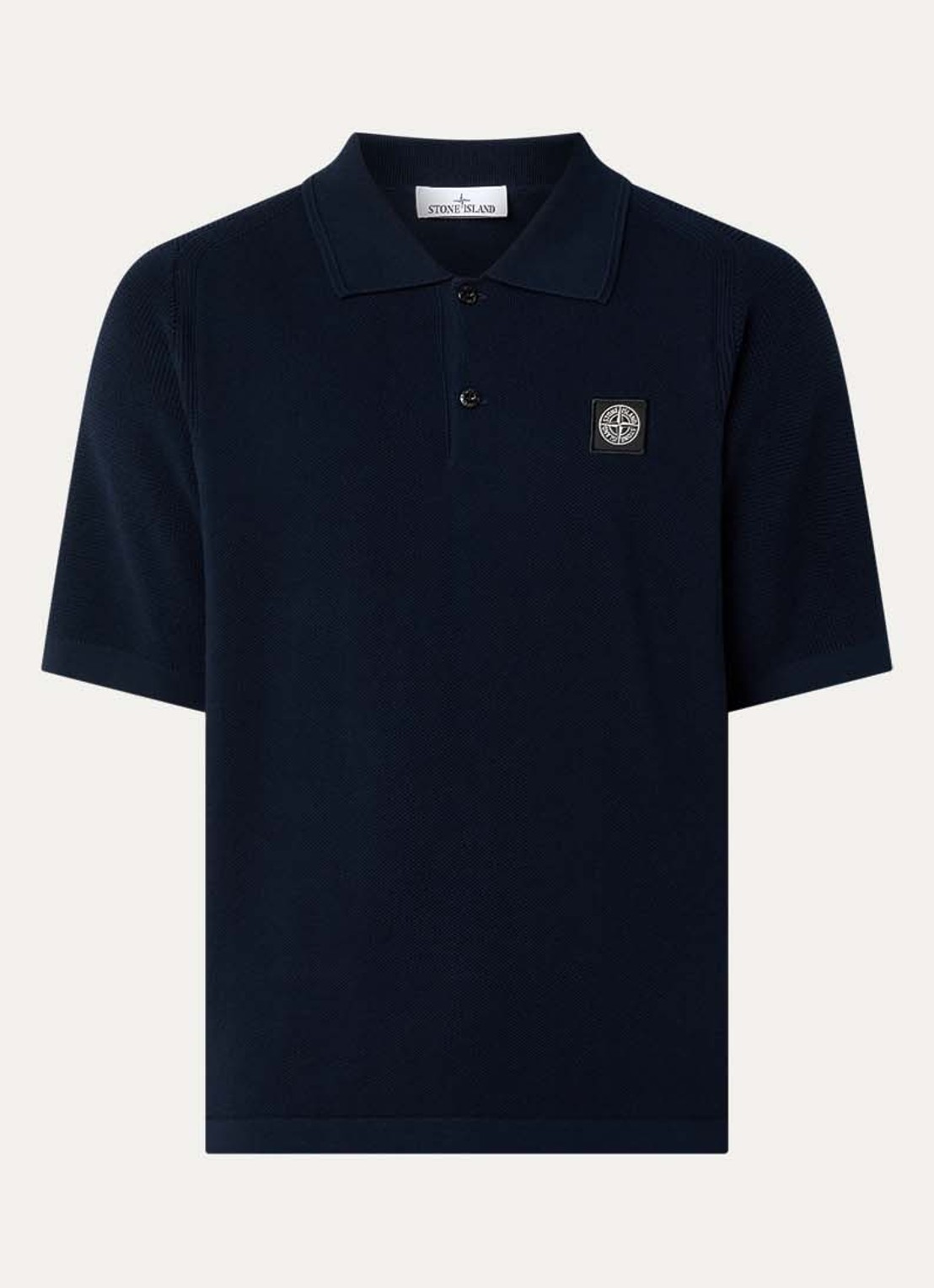 Stone Island S00B5 regular fit polo met logo - voorkant 2 donkerblauw