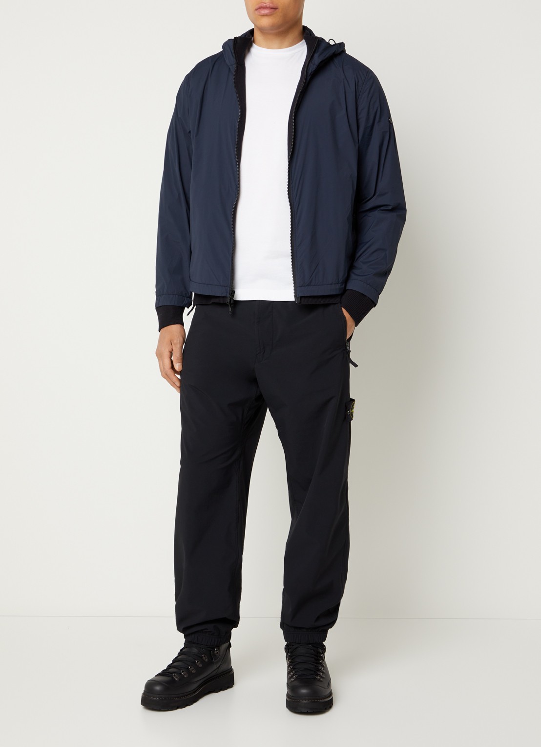 Stone Island S00B9 reversible jack met steekzakken - voorkant 6 donkerblauw