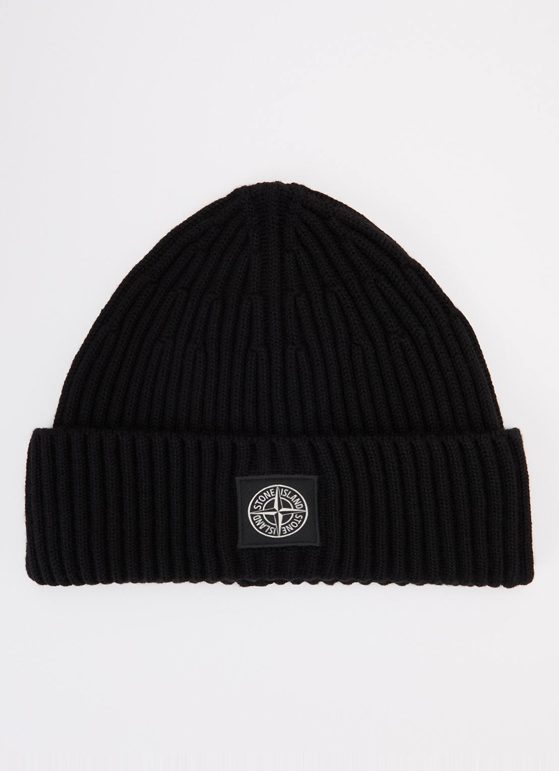 Stone Island S00C3 muts van scheerwol - voorkant zwart
