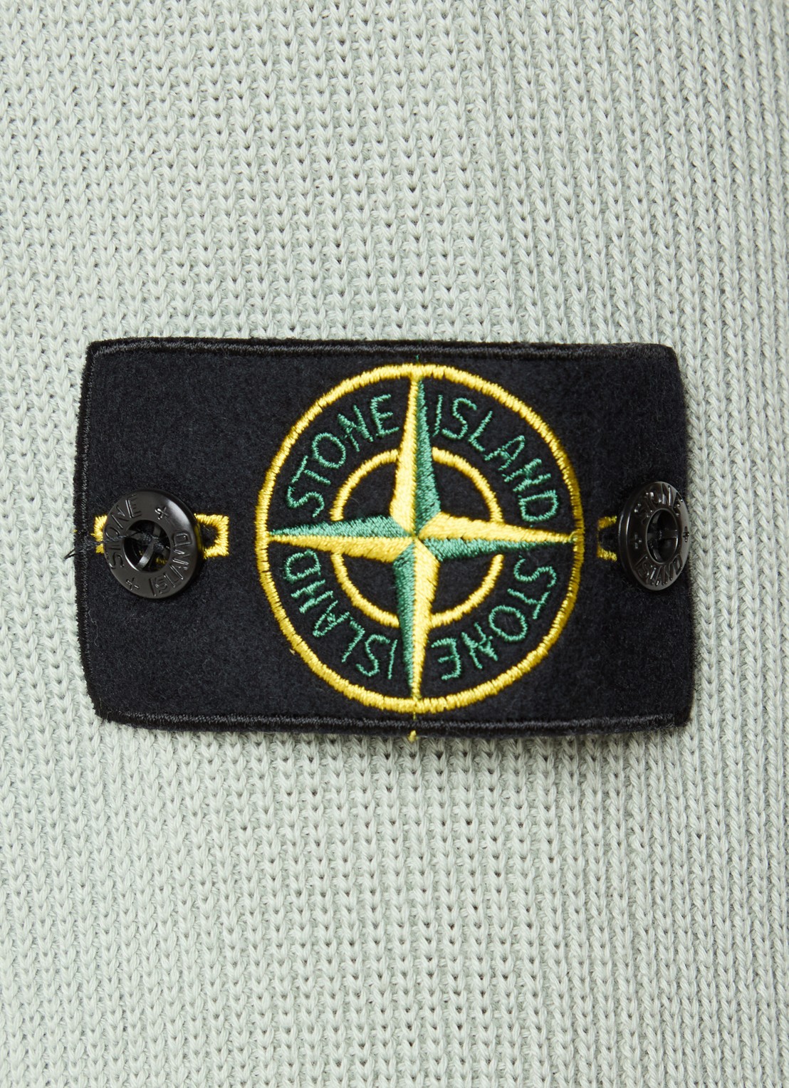Stone Island S00D8 fijngebreide trui met logo - detail 4 lindegroen