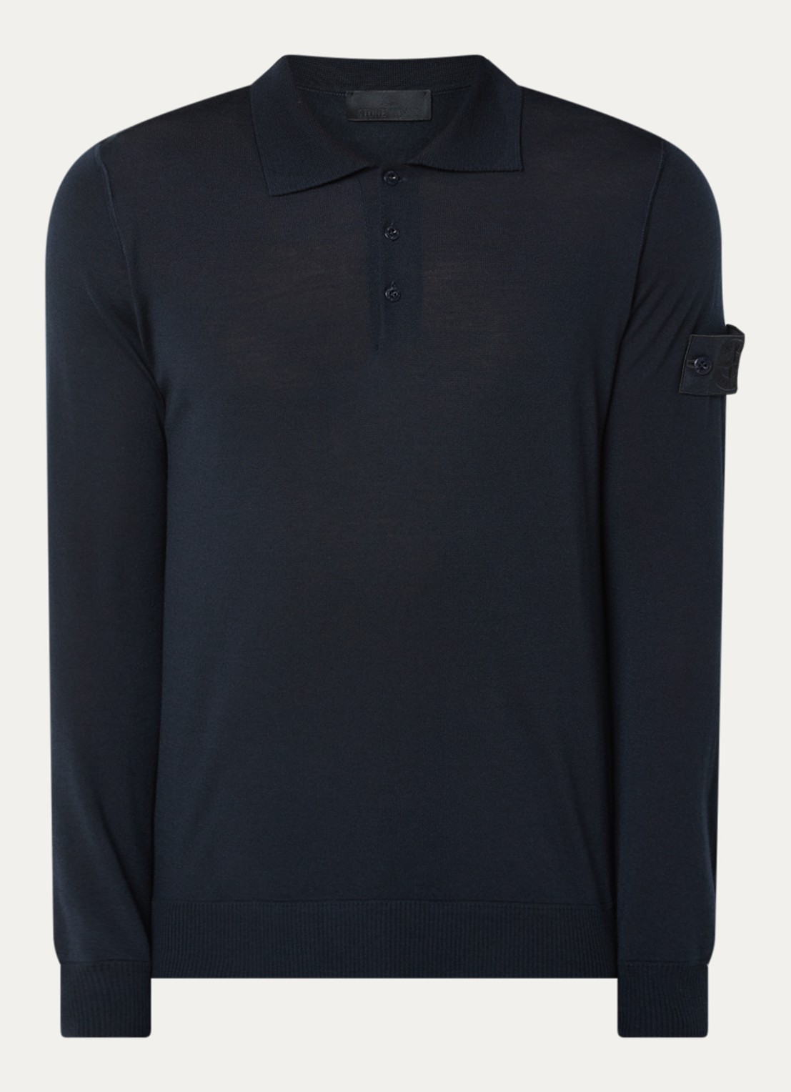Stone Island S00FC regular fit polo van scheerwol - voorkant 4 donkerblauw