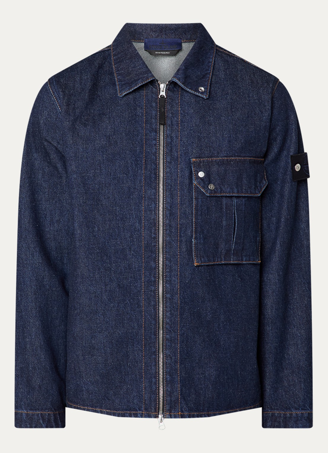 Stone Island S00J7 Spijkerjas met borstzak - voorkant 4 indigo