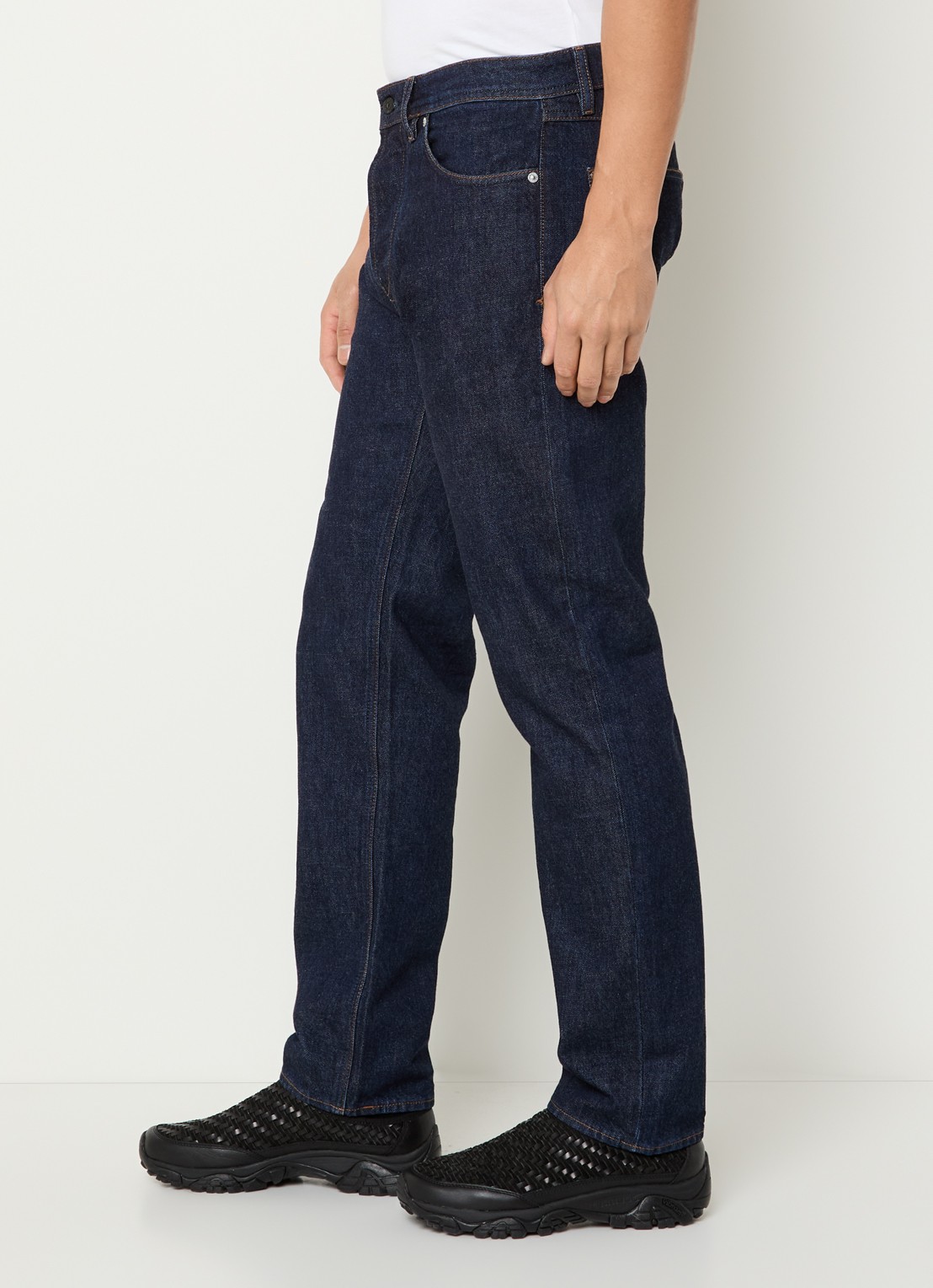 Stone Island S00J7 straight leg jeans met donkere wassing - detail 2 indigo