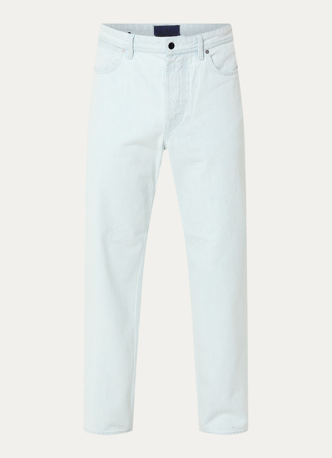 Stone Island S00J9 Loose fit jeans met lichte wassing - voorkant lichtblauw