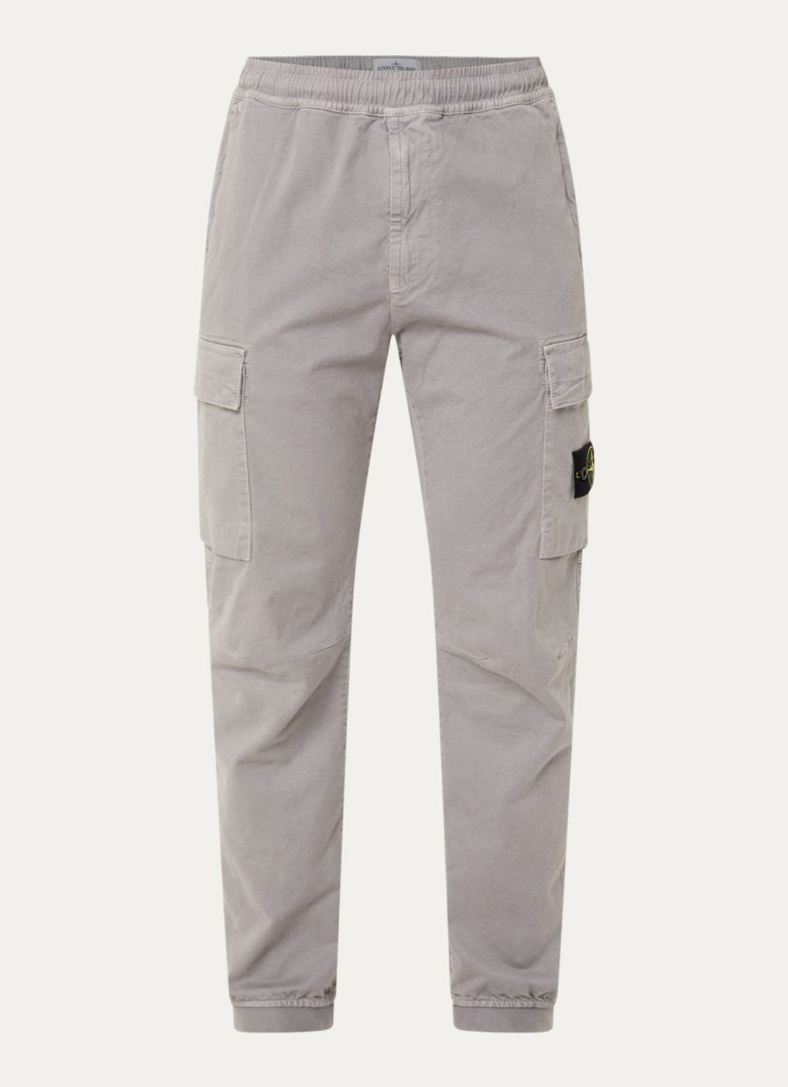 Stone Island S00L1 tapered fit cargobroek met steekzakken en logo - voorkant 5 grijs