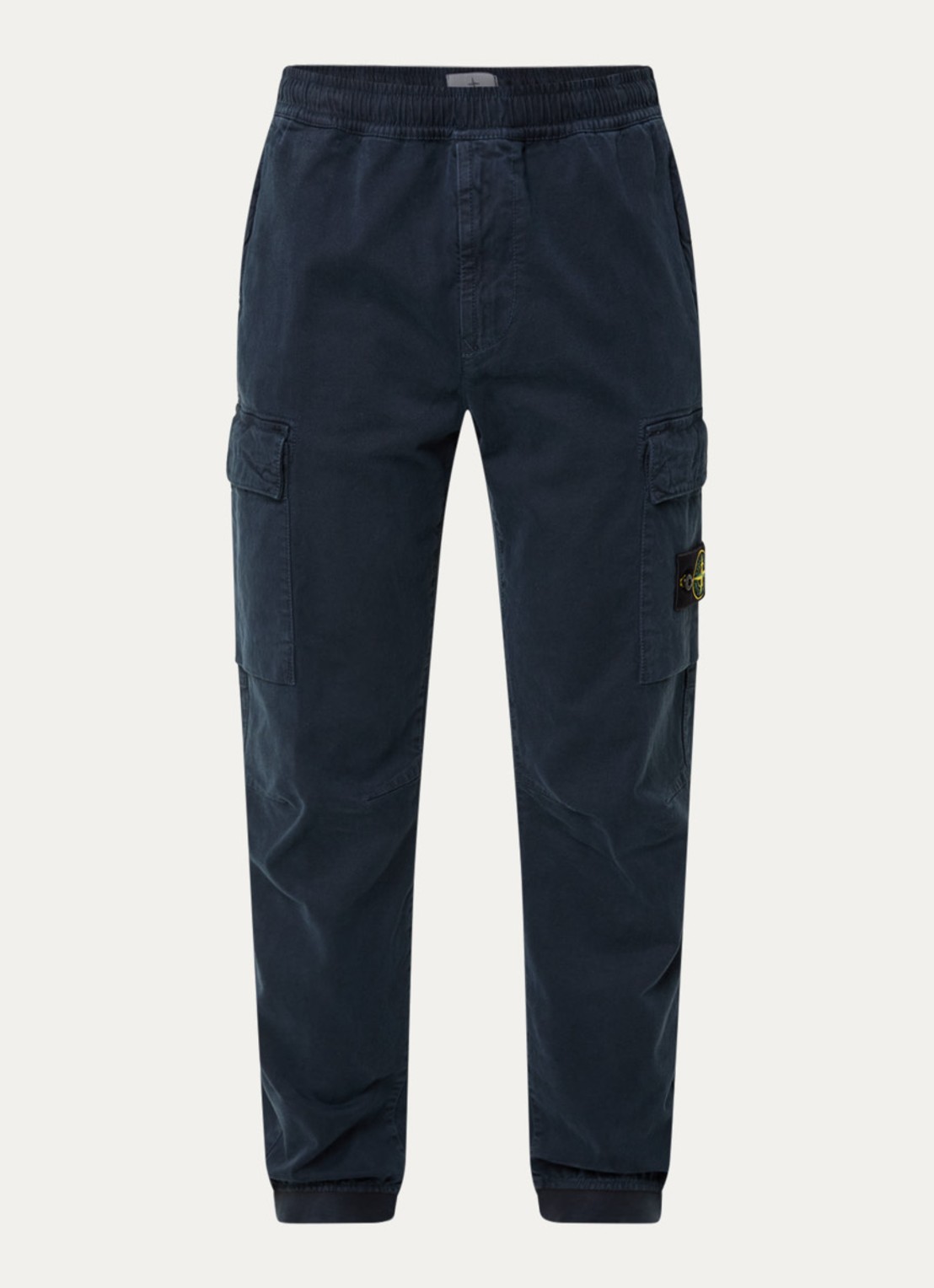 Stone Island S00L1 tapered fit cargobroek met steekzakken en logo - voorkant 5 donkerblauw