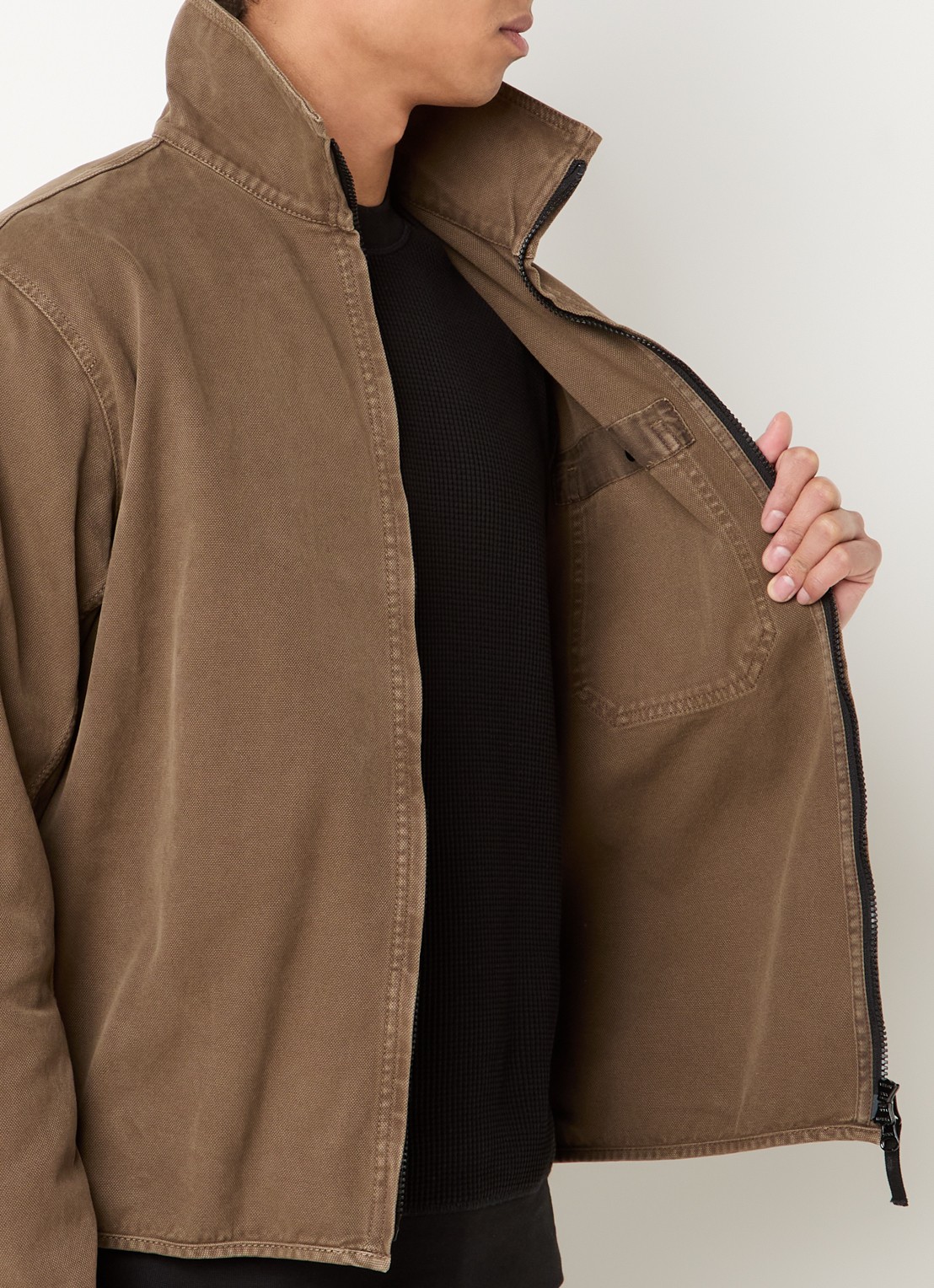 Stone Island S0184 spijkerjas met borstzak en logo - detail 5 lichtbruin