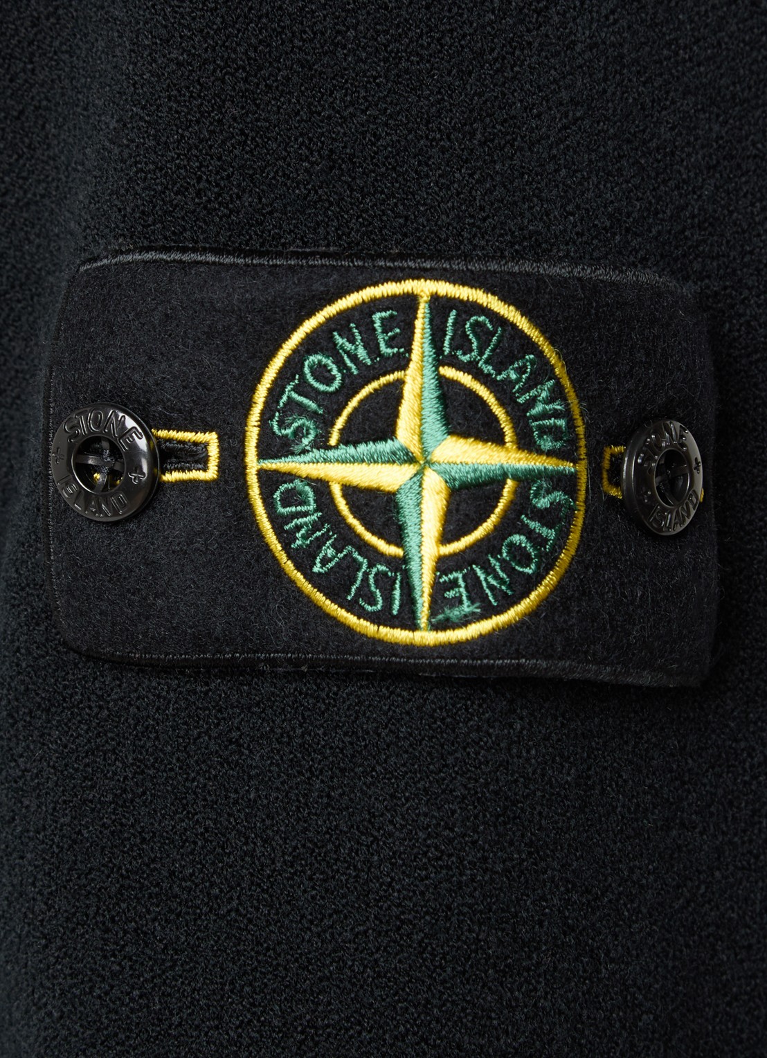 Stone Island S01A1 fijngebreid vest in scheerwolblend met logo - detail 3 zwart
